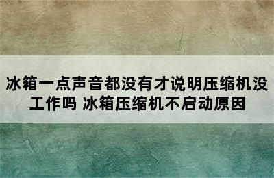 冰箱一点声音都没有才说明压缩机没工作吗 冰箱压缩机不启动原因